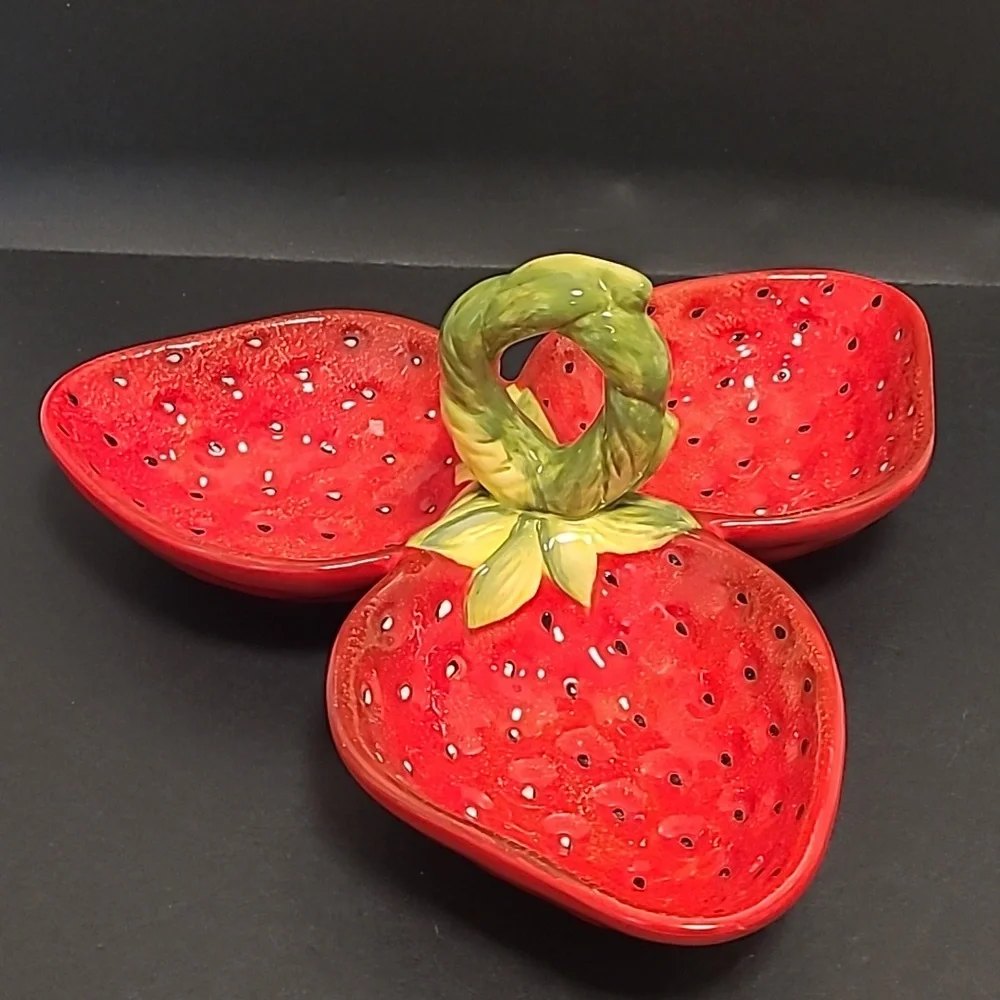 Vintage | Pier 1 Imports Straberry Trio Dish Serving Tray